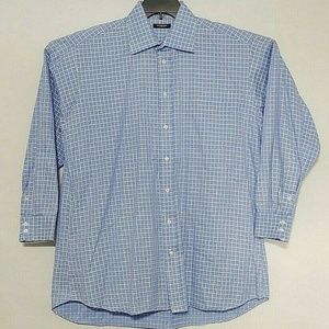 Burberry London Blue Check Men's Shirt Sz 16 1/2